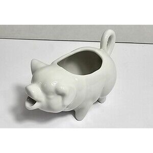 Vtg Buckingham Galleries White 6oz Porcelain Pig Creamer Japan Farmhouse Decor